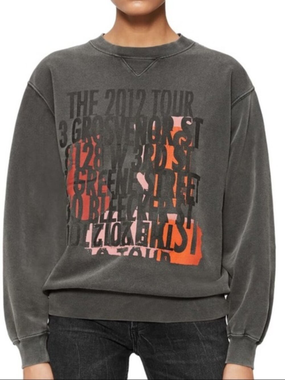 Womens Anine Bing (Item- 26) Graphic Crew Neck Ramona Streets Sweatshirt Top M